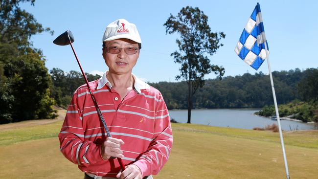 Peter Huang in 2017 at the Karana Downs Golf Course which he bought for $2.2 million.