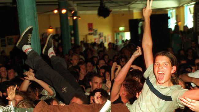 Moshing at the Corner in 1996.