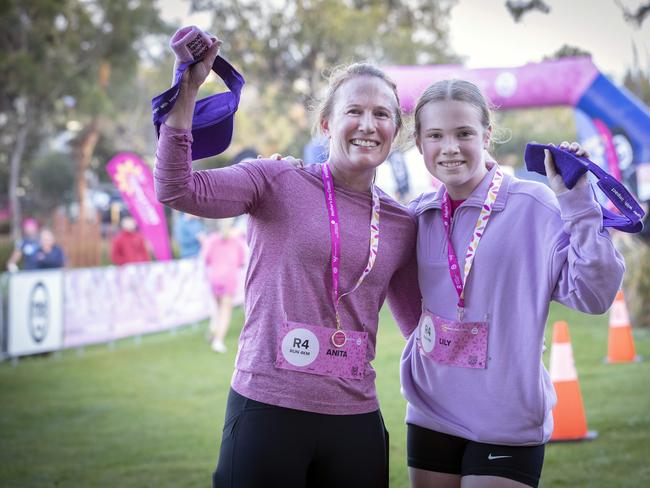 Mother's Day Classic run and walk at Bellerive, Anita Grey and her daughter Lily 13. Picture: Chris Kidd