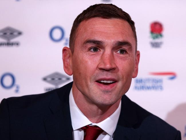 England's defence coach Kevin Sinfield attends a press conference to announce England's 2023 Six Nations rugby union squad at Twickenham Stadium in London on January 16, 2023. (Photo by Adrian DENNIS / AFP)