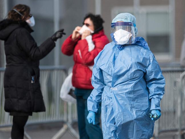 (FA medical worker stands at a coronavirus testing site in New York. Picture: AFP