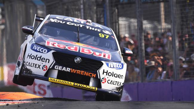 Shane van Gisbergen drives the Red Bull Holden Racing Team to victory at the Gold Coast 600. Picture: AAP