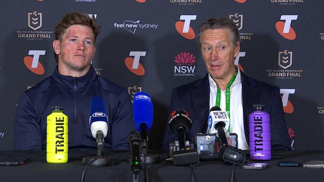 Harry Grant and Craig Bellamy in the post-game press conference.