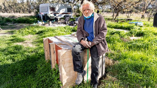 ‘I’m a blackfella,’ says Uncle ‘Riverbank’ Frank Doolan. ‘You learn to live with pain, in one form or another’. Picture: Ryan Osland