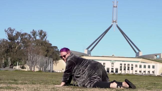 Alright, Hey! outside Parliament House.