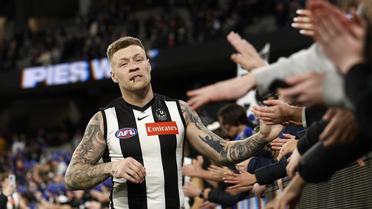 Jordan De Goey was not at Collingwood training on Monday. Picture: Getty Images