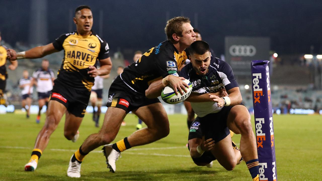 The Brumbies will take on the Reds in the Super Rugby AU final after beating the Force in Canberra. Photo: Getty Images