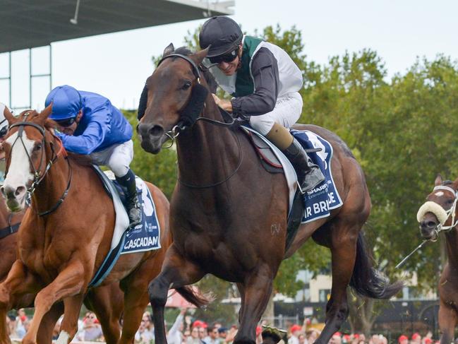 Mr Brightside (NZ) ridden by Luke Currie wins the The Sharp EIT ALL-STAR MILE at Moonee Valley Racecourse on March 18, 2023 in Melbourne, Australia. (Photo by Reg Ryan/Racing Photos via Getty Images)