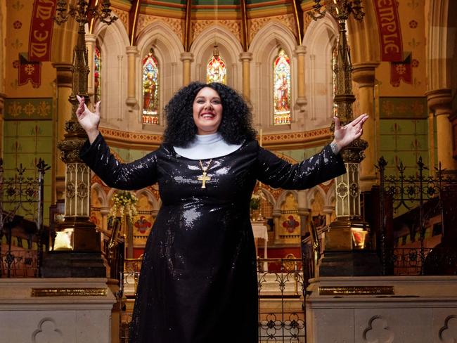 Casey Donovan in Sister Act. Picture: Benny Capp