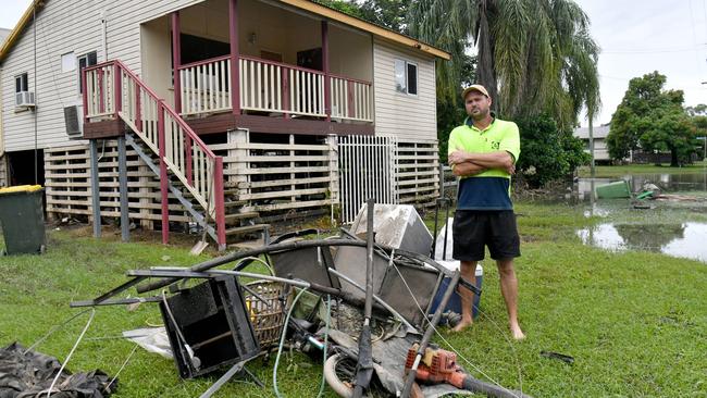 Giru resident Tim Coobes outside his home after flooding. Picture: Evan Morgan