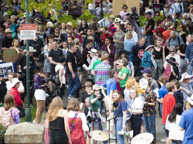 Climate strike rally in Hobart. Picture: RICHARD JUPE