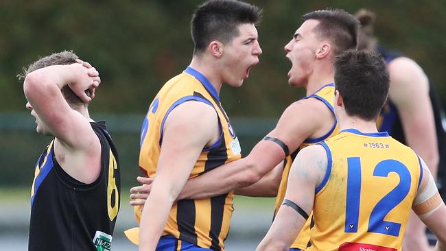 Zach O'Halloran is pumped up after a goal on Saturday. Picture: David Crosling