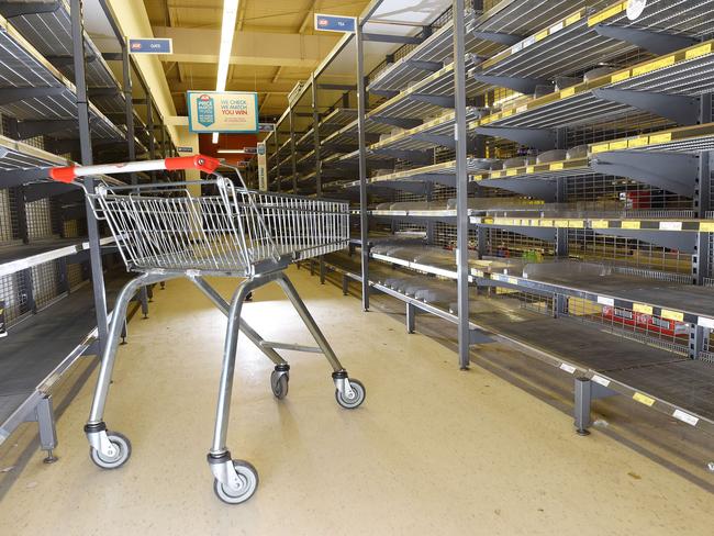 Entwistle's Supa IGA in Seville has been forced to close its doors after struggling to compete since Woolworths built a supermarket directly across the road. Independent owners Barry and Jenny Entwistle have lost almost everything, and Barry is at the empty store while they clear out the remaining stock and shop fittings. Picture: Steve Tanner