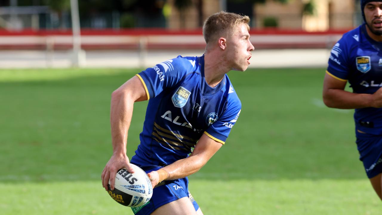 Ethan Sanders pictured playing for the Eels against the Sydney Roosters in a reserve grade game at Wentworth Park, Glebe. Picture: Damian Shaw