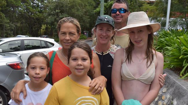 From front left, Scarlett, Lovella and Serena Brooke with Christine Brooke, Stella Cooper and Jared Seddon. Picture: Letea Cavander