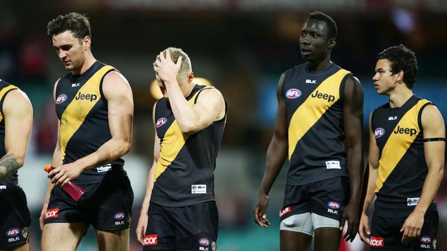 The Tigers ended last season with a 113-point loss to the Sydney Swans. Photo: Matt King/Getty Images