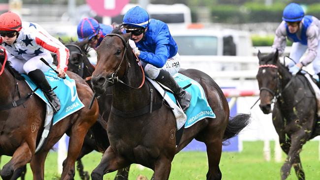 Broadsiding has drawn barrier 2 for the JJ Atkins on Saturday. Picture: Grant Peters/Trackside Photography.