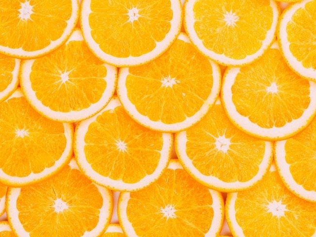 Oranges are high in vitamin C.