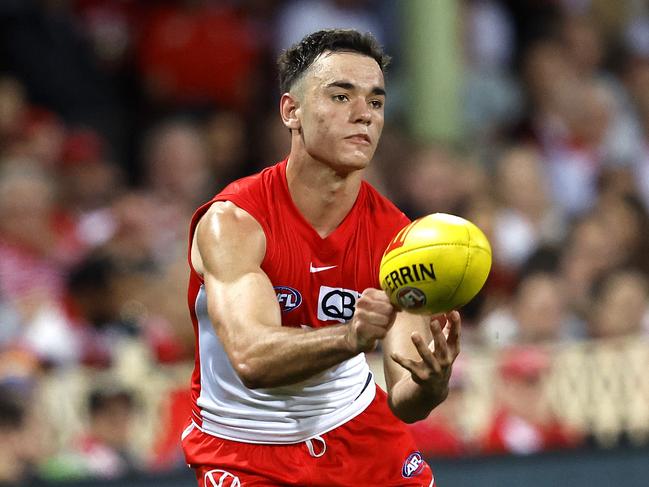 Sydney's Caiden Cleary during the AFL Round 24 match between the Sydney Swans and Adelaide Crows at the SCG on August 24, 2024.  Photo by Phil Hillyard(Image Supplied for Editorial Use only - **NO ON SALES** - Â©Phil Hillyard )