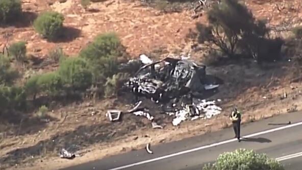 A car and a truck have collided on the Sturt Highway near Renmark. Picture: 7NEWS