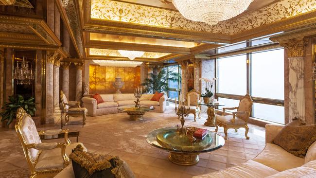 The billionaire US President-elect’s golden touch is all over the three-level penthouse he calls home. Picture: Sam Horine