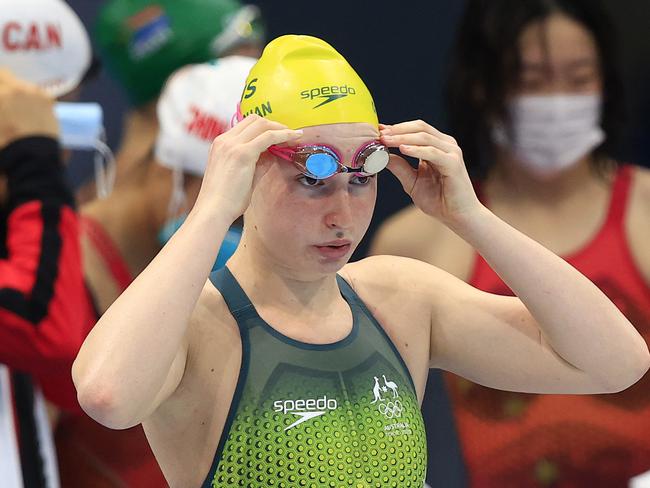 Australian team of Mollie O'Callaghan (pictured), Brianna Throssell, Tamsin Cook and Meg Harris in action in the heats of the Womens 4x200m Freestyle Relay at the Tokyo Aquatics Centre during the Tokyo 2020 Olympics. Pics Adam Head