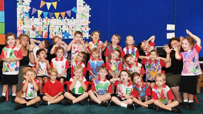 MY FIRST YEAR: Funny faces. Chevallum State School Prep Family. Picture: Patrick Woods.