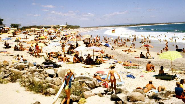 Noosa main beach in 1979. Picture: Geoff McLachlan