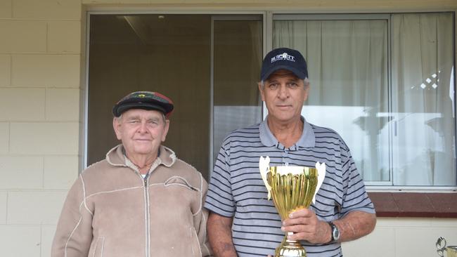 Cedrick Duff presented the Kevin Duff memorial trophy to winning trainer Darryl Gardiner.