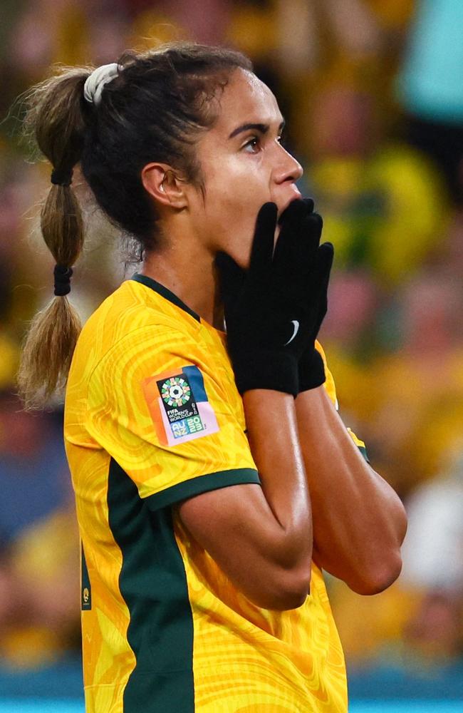 Mary Fowler at Brisbane Stadium in Brisbane on August 12, 2023. (Photo by Patrick Hamilton / AFP)