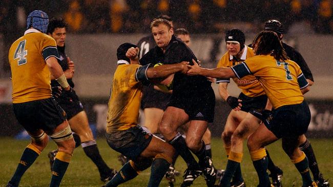 Scott Robertson charges into the Wallabies defence. Picture: Getty