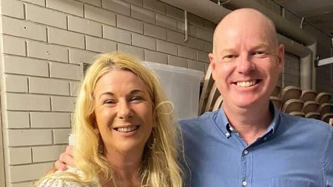 Comedian Mandy Nolan with surprise guest, Tom Gleeson, at a gig at the Ballina RSL Club.