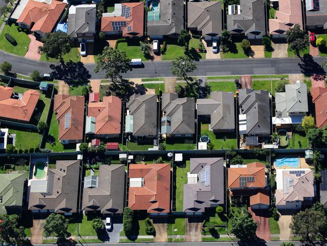 SYDNEY, AUSTRALIA - NewsWire Photos MARCH 24, 2021: An Aerial view of the Housing Market in the Western Sydney region from the Domestic Airport at Mascot to Marsden Park, in Sydney Australia. Picture: NCA NewsWire / Gaye Gerard