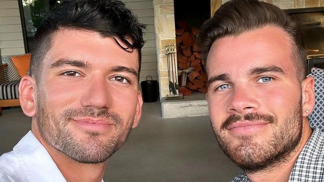 Luke Davies and Jesse Baird at Brokenwood winery in the Hunter Valley, posted February 7. Picture: Instagram