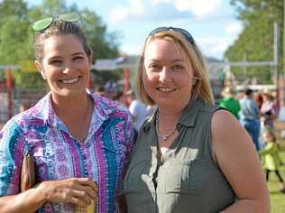 Kelly O'Farrell and Christina Shutt at the 2019 Gayndah Show. Picture: Claudia Williams