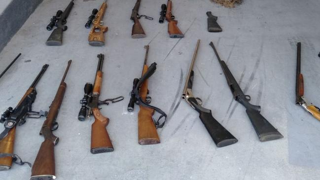 Guns seized in a recent raid. Picture: Queensland Police