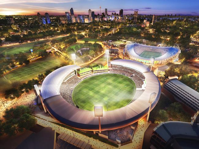 An artist’s impression of the proposed $250 million plan to transform the out-of-date Allianz stadium into a hi-tech, fully roofed entertainment facility.