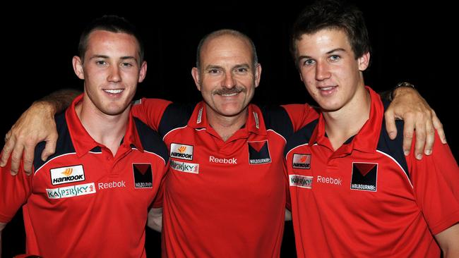 Dean Bailey with Tom Scully and Jack Trengove at the 2009 national draft.