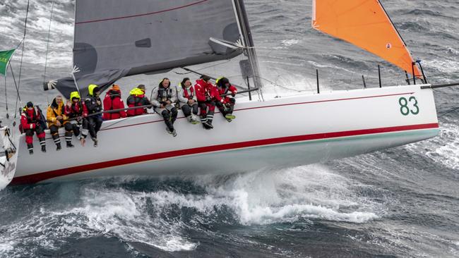 Showtime racing in the 2018 Sydney to Hobart. Pic: Rolex/Studio Borlenghi.