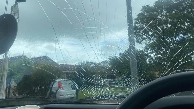 Takiera-Schapelle Johnston was left “absolutely terrified” after the windscreen of her vehicle was smashed by a woman holding a rock.