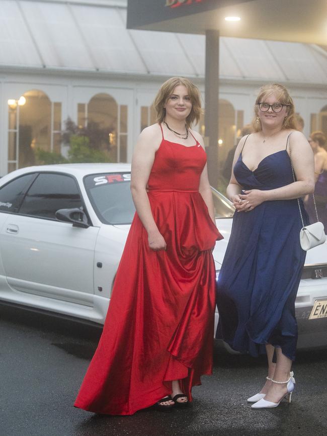 Graduate Charli Alderman (left) and partner Sophie Berghofer at the Toowoomba Flexi School formal at Burke and Wills Hotel, Thursday, October 20, 2022. Picture: Kevin Farmer