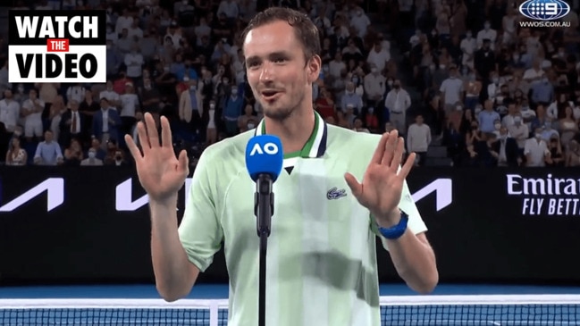 Watch: Daniil Medvedev responds to fans booing after his victory