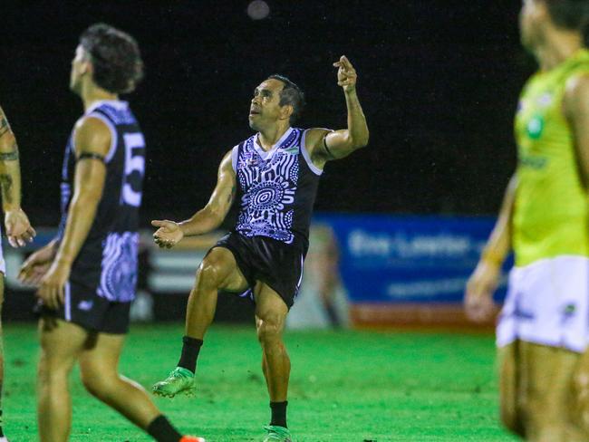 Eddie Betts makes his debut for Palmerston against Nightcliff at Cazaleys Oval. Picture: Glenn Campbell