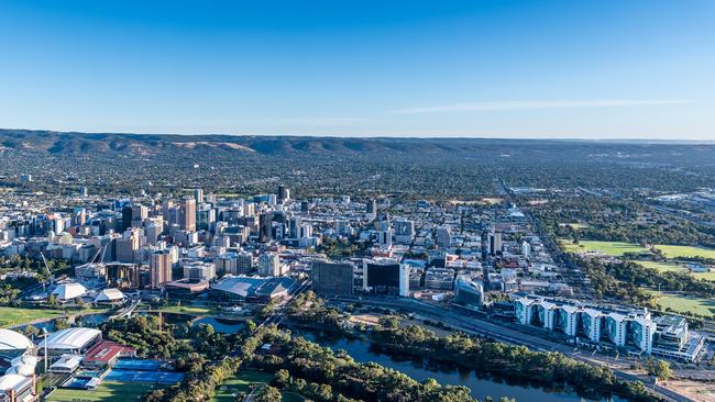 Adelaide seen from the air earlier this year. Picture: Adelaide Airborne Photography