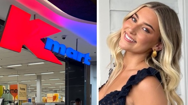 A woman has shared how she scored five tops from Kmart for the same price as one top at Kookai. Picture: TikTok/@avareevesshit