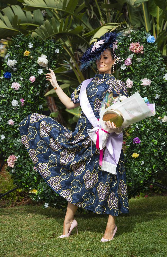 Fashions on the Field winner Nadine Dimitrioski at Weetwood raceday at Clifford Park, Saturday, September 28, 2024. Picture: Kevin Farmer