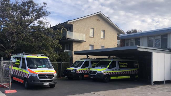 The forecourt of the “aged” NSW Ambulance station at Narrabeen — opened in 1961 — that will be replaced by a new “state-of-the-art” facility at Dee Why. Picture: Jim O’Rourke