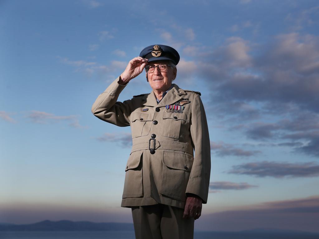 World War II veteran Brian Winspear AM 98 of Hobart. Brian Winspear is the sole survivor from the squadrons that defended Darwin. Brian fought for 75 years for recognition of the achievements of members of the squadrons which was finally granted this year. Picture: NIKKI DAVIS-JONES