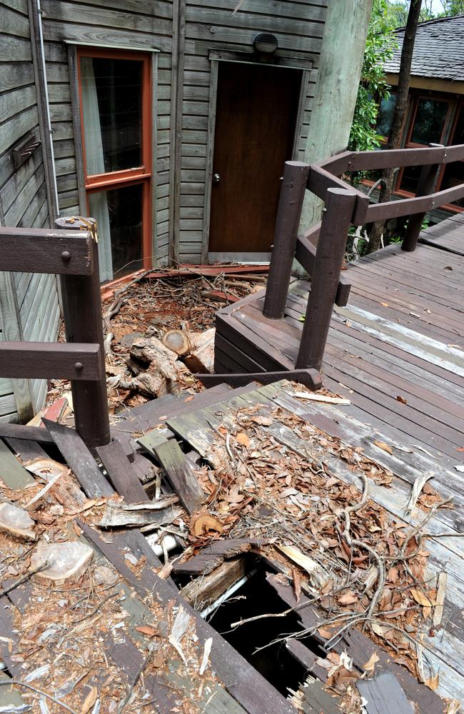 Hinchinbrook Island Wilderness Lodge, pictured in 2012 – a year after Cyclone Yasi. 