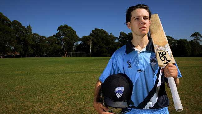 Gordon cricketer Axel Cahlin during his days as a NSW U19 rep.